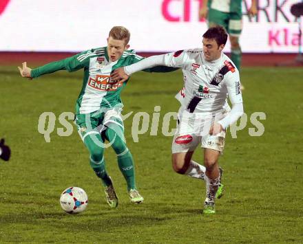 Fussball Bundesliga. RZ Pellets WAC gegen SK Rapid Wien. Joachim Standfest, (WAC),  Florian Kainz (Rapid). Wolfsberg, am 7.11.2014.
Foto: Kuess

---
pressefotos, pressefotografie, kuess, qs, qspictures, sport, bild, bilder, bilddatenbank