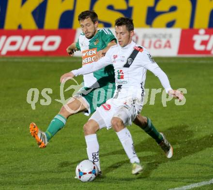 Fussball Bundesliga. RZ Pellets WAC gegen SK Rapid Wien. Rene Seebacher, (WAC), Thomas Schrammel  (Rapid). Wolfsberg, am 7.11.2014.
Foto: Kuess

---
pressefotos, pressefotografie, kuess, qs, qspictures, sport, bild, bilder, bilddatenbank