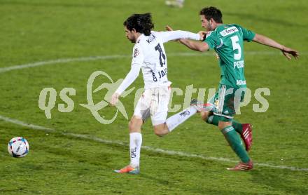 Fussball Bundesliga. RZ Pellets WAC gegen SK Rapid Wien. Ynclan Pajares Jacobo Maria, (WAC), Thanos Petsos  (Rapid). Wolfsberg, am 7.11.2014.
Foto: Kuess

---
pressefotos, pressefotografie, kuess, qs, qspictures, sport, bild, bilder, bilddatenbank