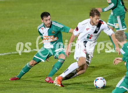 Fussball Bundesliga. RZ Pellets WAC gegen SK Rapid Wien. Boris Huettenbrenner,  (WAC), Thanos Petsos (Rapid). Wolfsberg, am 7.11.2014.
Foto: Kuess

---
pressefotos, pressefotografie, kuess, qs, qspictures, sport, bild, bilder, bilddatenbank