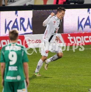 Fussball Bundesliga. RZ Pellets WAC gegen SK Rapid Wien. Torjubel Rene Seebacher (WAC). Klagenfiurt, am 8.11.2014.
Foto: Kuess

---
pressefotos, pressefotografie, kuess, qs, qspictures, sport, bild, bilder, bilddatenbank