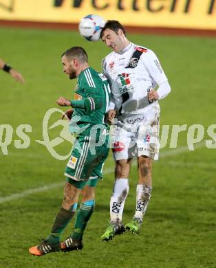 Fussball Bundesliga. RZ Pellets WAC gegen SK Rapid Wien. Joachim Standfest, (WAC), Steffen Hofmann (Rapid). Wolfsberg, am 7.11.2014.
Foto: Kuess

---
pressefotos, pressefotografie, kuess, qs, qspictures, sport, bild, bilder, bilddatenbank