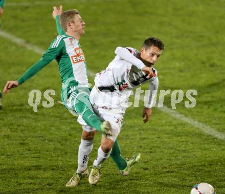 Fussball Bundesliga. RZ Pellets WAC gegen SK Rapid Wien. Rene Seebacher,  (WAC), Florian Kainz (Rapid). Wolfsberg, am 7.11.2014.
Foto: Kuess

---
pressefotos, pressefotografie, kuess, qs, qspictures, sport, bild, bilder, bilddatenbank