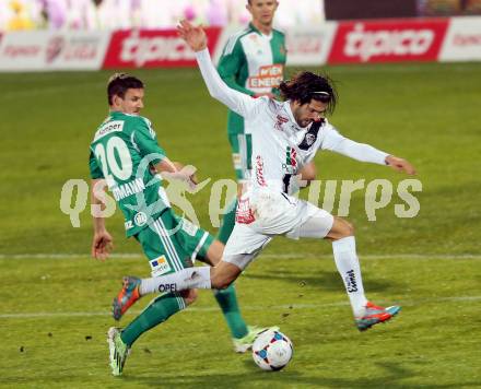 Fussball Bundesliga. RZ Pellets WAC gegen SK Rapid Wien. Ynclan Pajares Jacobo Maria,  (WAC), Maximilian Hofmann (Rapid). Wolfsberg, am 7.11.2014.
Foto: Kuess

---
pressefotos, pressefotografie, kuess, qs, qspictures, sport, bild, bilder, bilddatenbank