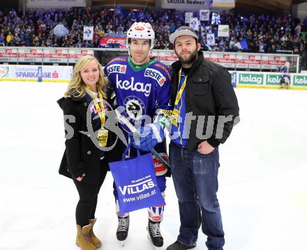 EBEL. Eishockey Bundesliga. EC VSV gegen UPC Vienna Capitals. 
Spieler des Abends Brock McBride (VSV). Villach, am 12.12.2014.
Foto: Kuess 


---
pressefotos, pressefotografie, kuess, qs, qspictures, sport, bild, bilder, bilddatenbank