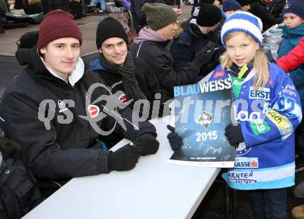 EBEL. Eishockey Bundesliga. VSV Kalenderpraesentation. Adis Alagic, Jean Philippe Lamoureux. Villach, am 13.12.2014.
Foto: Kuess
---
pressefotos, pressefotografie, kuess, qs, qspictures, sport, bild, bilder, bilddatenbank