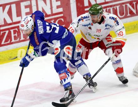 EBEL. Eishockey Bundesliga. EC VSV gegen HCB SUEDTIROL.  Eric Hunter,  (VSV), Anton Bernard (Bozen). Villach, am 14.12.2014.
Foto: Kuess 


---
pressefotos, pressefotografie, kuess, qs, qspictures, sport, bild, bilder, bilddatenbank