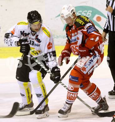 EBEL. Eishockey Bundesliga. KAC gegen Dornbirner Eishockey Club. Jamie Lundmark,  (KAC), Zdenek Blatny (Dornbirn). Klagenfurt, am 14.12.2014.
Foto: Kuess 

---
pressefotos, pressefotografie, kuess, qs, qspictures, sport, bild, bilder, bilddatenbank