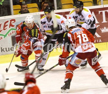 EBEL. Eishockey Bundesliga. KAC gegen Dornbirner Eishockey Club.  Oliver Setzinger,  (KAC), Robert Lembacher (Dornbirn). Klagenfurt, am 14.12.2014.
Foto: Kuess 

---
pressefotos, pressefotografie, kuess, qs, qspictures, sport, bild, bilder, bilddatenbank