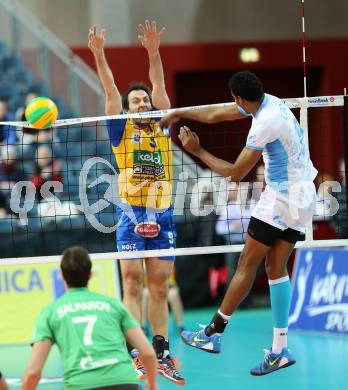 Volleyball Champions League. SK Posojilnica Aich/Dob gegen Zenit Kazan.   Andrej Grut (Aich/Dob). Klagenfurt, am 17.12.2014.
Foto: Kuess
---
pressefotos, pressefotografie, kuess, qs, qspictures, sport, bild, bilder, bilddatenbank