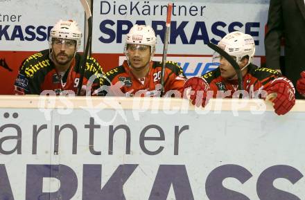 EBEL. Eishockey Bundesliga. KAC gegen HC TWK Innsbruck. Jean Francois Jacques, Marcel Rodmann, Thomas Hundertpfund (KAC). Klagenfurt, am 19.12.2014.
Foto: Kuess 

---
pressefotos, pressefotografie, kuess, qs, qspictures, sport, bild, bilder, bilddatenbank