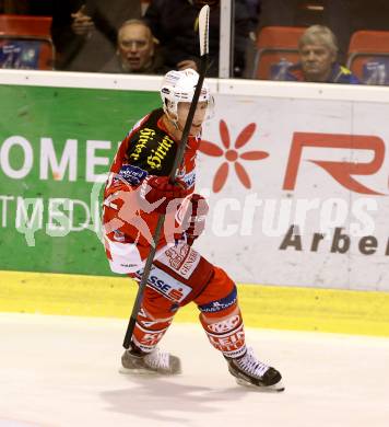 EBEL. Eishockey Bundesliga. KAC gegen HC TWK Innsbruck. Torjubel Jamie Lundmark (KAC). Klagenfurt, am 19.12.2014.
Foto: Kuess 

---
pressefotos, pressefotografie, kuess, qs, qspictures, sport, bild, bilder, bilddatenbank