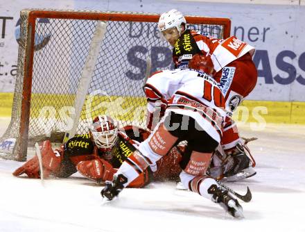 EBEL. Eishockey Bundesliga. KAC gegen HC TWK Innsbruck. Rene Swette, Johannes Reichel, (KAC), Patrick Moessmer  (Innsbruck). Klagenfurt, am 19.12.2014.
Foto: Kuess 

---
pressefotos, pressefotografie, kuess, qs, qspictures, sport, bild, bilder, bilddatenbank