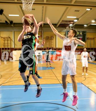 Basketball 2.Bundesliga 2014/15 Grunddurchgang 13.Runde. Woerthersee Piraten gegen Basket Flames. Christof Gspandl (Piraten), Paul Koroschitz (Basket Flames). Klagenfurt, 20.12.2014.
Foto: Kuess
---
pressefotos, pressefotografie, kuess, qs, qspictures, sport, bild, bilder, bilddatenbank