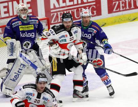 EBEL. Eishockey Bundesliga. EC VSV gegen HC Orli Znojmo.  Gerhard Unterluggauer, HERZOG Lukas (VSV), Peter Pucher  (Znojmo). Villach, am 23.12.2014.
Foto: Kuess 


---
pressefotos, pressefotografie, kuess, qs, qspictures, sport, bild, bilder, bilddatenbank