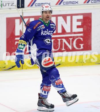 EBEL. Eishockey Bundesliga. EC VSV gegen Moser Medical Graz 99ers.  Torjubel Eric Hunter (VSV). Villach, am 28.12.2014.
Foto: Kuess 


---
pressefotos, pressefotografie, kuess, qs, qspictures, sport, bild, bilder, bilddatenbank