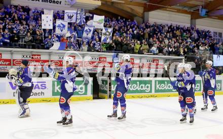 EBEL. Eishockey Bundesliga. EC VSV gegen Moser Medical Graz 99ers.  Jubel VSV. Villach, am 28.12.2014.
Foto: Kuess 


---
pressefotos, pressefotografie, kuess, qs, qspictures, sport, bild, bilder, bilddatenbank