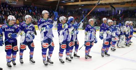 EBEL. Eishockey Bundesliga. EC VSV gegen Moser Medical Graz 99ers.  Jubel (VSV). Villach, am 28.12.2014.
Foto: Kuess 


---
pressefotos, pressefotografie, kuess, qs, qspictures, sport, bild, bilder, bilddatenbank