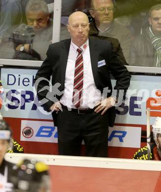 EBEL. Eishockey Bundesliga. KAC gegen UPC Vienna Capitals. Trainer Doug Mason (KAC). Klagenfurt, am 30.12.2014.
Foto: Kuess 

---
pressefotos, pressefotografie, kuess, qs, qspictures, sport, bild, bilder, bilddatenbank