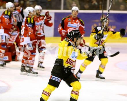 EBEL. Eishockey Bundesliga. KAC gegen UPC Vienna Capitals. Torjubel Janathan Ferland (KAC). Klagenfurt, am 30.12.2014.
Foto: Kuess 

---
pressefotos, pressefotografie, kuess, qs, qspictures, sport, bild, bilder, bilddatenbank