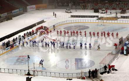 EBEL. Eishockey Bundesliga. Freiluftderby KAC gegen VSV. Klagenfurt, Woerthersee Stadion, am 3.1.2015.
Foto: Kuess
---
pressefotos, pressefotografie, kuess, qs, qspictures, sport, bild, bilder, bilddatenbank