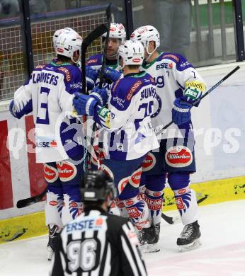 EBEL. Eishockey Bundesliga. EC VSV gegen SAPA Fehervar AV19. Torjubel (VSV). Villach, am 11.1.2015.
Foto: Kuess 


---
pressefotos, pressefotografie, kuess, qs, qspictures, sport, bild, bilder, bilddatenbank