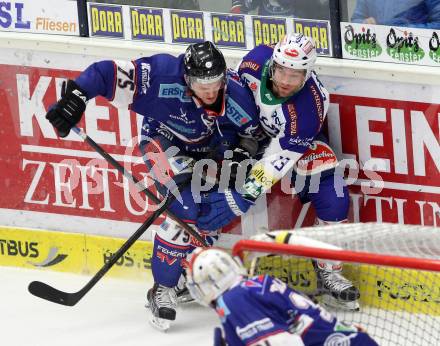 EBEL. Eishockey Bundesliga. EC VSV gegen SAPA Fehervar AV19. John Lammers,  (VSV), Jeff Lovecchio (Alba Volan). Villach, am 11.1.2015.
Foto: Kuess 


---
pressefotos, pressefotografie, kuess, qs, qspictures, sport, bild, bilder, bilddatenbank