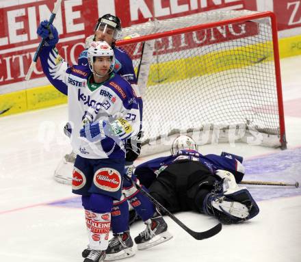 EBEL. Eishockey Bundesliga. EC VSV gegen SAPA Fehervar AV19. Torjubel Darren Haydar (VSV). Villach, am 11.1.2015.
Foto: Kuess 


---
pressefotos, pressefotografie, kuess, qs, qspictures, sport, bild, bilder, bilddatenbank