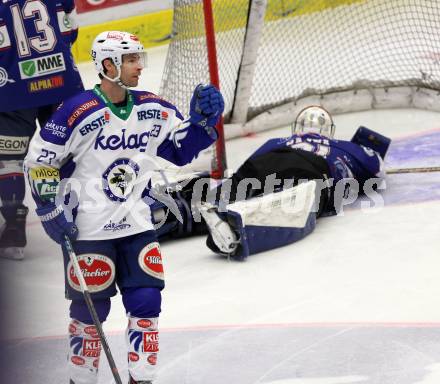 EBEL. Eishockey Bundesliga. EC VSV gegen SAPA Fehervar AV19. Torjubel Darren Haydar (VSV). Villach, am 11.1.2015.
Foto: Kuess 


---
pressefotos, pressefotografie, kuess, qs, qspictures, sport, bild, bilder, bilddatenbank