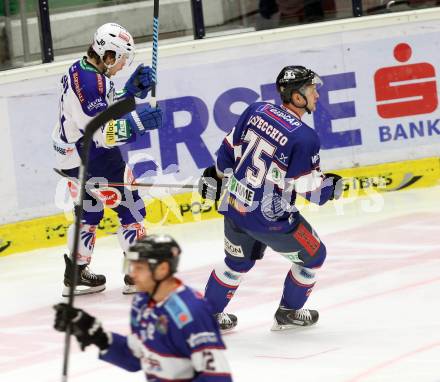 EBEL. Eishockey Bundesliga. EC VSV gegen SAPA Fehervar AV19. Torjubel Brock McBride (VSV). Villach, am 11.1.2015.
Foto: Kuess 


---
pressefotos, pressefotografie, kuess, qs, qspictures, sport, bild, bilder, bilddatenbank