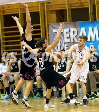 Basketball 2.Bundesliga 2014/15 Grunddurchgang 15.Runde. Radenthein Garnets gegen Mattersburg Rocks. Ziga Erculj, (Radenthein), David Jandl  (Mattersburg). Radenthein, 18.1.2015.
Foto: Kuess
---
pressefotos, pressefotografie, kuess, qs, qspictures, sport, bild, bilder, bilddatenbank