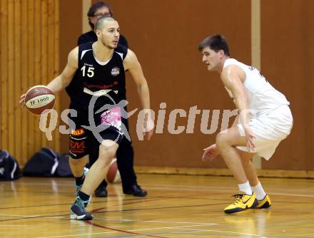 Basketball 2.Bundesliga 2014/15 Grunddurchgang 15.Runde. Radenthein Garnets gegen Mattersburg Rocks. Luka Zavrsnik, (Radenthein), Adnan Bejtic  (Mattersburg). Radenthein, 18.1.2015.
Foto: Kuess
---
pressefotos, pressefotografie, kuess, qs, qspictures, sport, bild, bilder, bilddatenbank