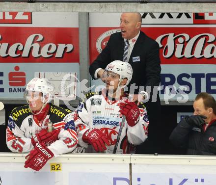 EBEL. Eishockey Bundesliga. EC VSV gegen KAC. Trainer Doug Mason (KAC). Villach, am 18.1.2015.
Foto: Kuess 


---
pressefotos, pressefotografie, kuess, qs, qspictures, sport, bild, bilder, bilddatenbank