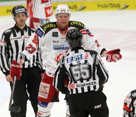 EBEL. Eishockey Bundesliga. EC VSV gegen KAC. Mike Siklenka (KAC). Villach, am 18.1.2015.
Foto: Kuess 


---
pressefotos, pressefotografie, kuess, qs, qspictures, sport, bild, bilder, bilddatenbank