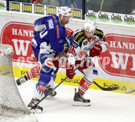 EBEL. Eishockey Bundesliga. EC VSV gegen KAC. Geoff Waugh,  (VSV), Jamie Lundmark (KAC). Villach, am 18.1.2015.
Foto: Kuess 


---
pressefotos, pressefotografie, kuess, qs, qspictures, sport, bild, bilder, bilddatenbank