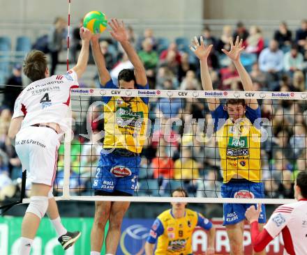 Volleyball. Champions League. SK Posojilnica Aich/Dob gegen VfB Friedrichshafen. Daniel Rocamora Blazquez, Danijel Koncilja (Aich/Dob). Klagenfurt, 21.1.2015.
Foto: Kuess
---
pressefotos, pressefotografie, kuess, qs, qspictures, sport, bild, bilder, bilddatenbank