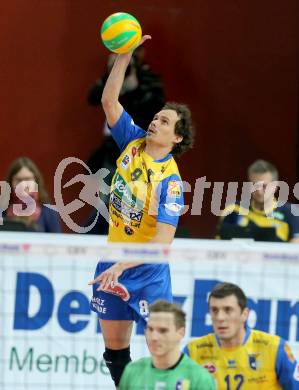 Volleyball. Champions League. SK Posojilnica Aich/Dob gegen VfB Friedrichshafen. Rok Satler (Aich/Dob). Klagenfurt, 21.1.2015.
Foto: Kuess
---
pressefotos, pressefotografie, kuess, qs, qspictures, sport, bild, bilder, bilddatenbank