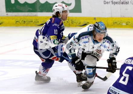 EBEL. Eishockey Bundesliga. EC VSV gegen EHC Liwest Black Wings Linz.  Brock McBride,  (VSV), Brian Lebler (Linz). Villach, am 22.1.2015.
Foto: Kuess 


---
pressefotos, pressefotografie, kuess, qs, qspictures, sport, bild, bilder, bilddatenbank