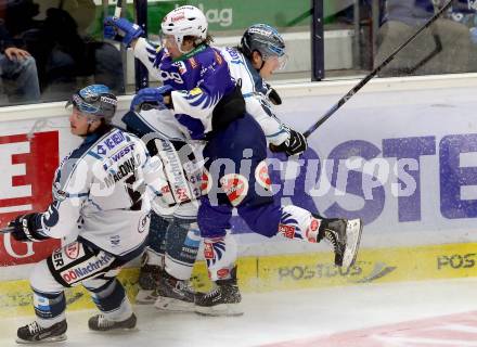 EBEL. Eishockey Bundesliga. EC VSV gegen EHC Liwest Black Wings Linz.  Brock McBride,  (VSV), Franklin MacDonald (Linz). Villach, am 22.1.2015.
Foto: Kuess 


---
pressefotos, pressefotografie, kuess, qs, qspictures, sport, bild, bilder, bilddatenbank