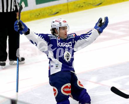 EBEL. Eishockey Bundesliga. EC VSV gegen EHC Liwest Black Wings Linz.  Torjubel Brock McBride (VSV). Villach, am 22.1.2015.
Foto: Kuess 


---
pressefotos, pressefotografie, kuess, qs, qspictures, sport, bild, bilder, bilddatenbank