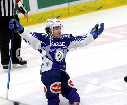 EBEL. Eishockey Bundesliga. EC VSV gegen EHC Liwest Black Wings Linz.  Torjubel Brock McBride (VSV). Villach, am 22.1.2015.
Foto: Kuess 


---
pressefotos, pressefotografie, kuess, qs, qspictures, sport, bild, bilder, bilddatenbank