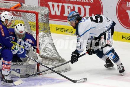 EBEL. Eishockey Bundesliga. EC VSV gegen EHC Liwest Black Wings Linz.  Jean Philippe Lamoureux, (VSV),  Sebastien Piche  (Linz). Villach, am 22.1.2015.
Foto: Kuess 


---
pressefotos, pressefotografie, kuess, qs, qspictures, sport, bild, bilder, bilddatenbank