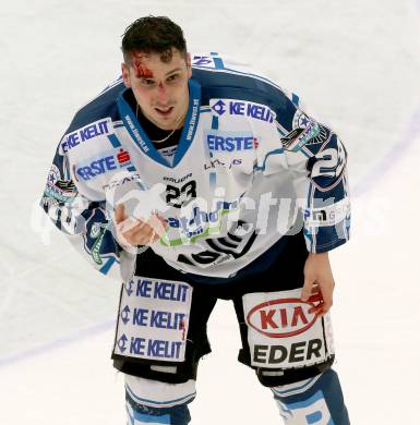 EBEL. Eishockey Bundesliga. EC VSV gegen EHC Liwest Black Wings Linz.  Fabio Hofer  (Linz). Villach, am 22.1.2015.
Foto: Kuess 


---
pressefotos, pressefotografie, kuess, qs, qspictures, sport, bild, bilder, bilddatenbank