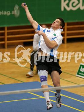 Badminton Bundesliga. ASKOE Kelag Kaernten gegen Pressbaum.  Paul Demmelmayer (Kaernten). Klagenfurt, am 24.1.2015.
Foto: Kuess
---
pressefotos, pressefotografie, kuess, qs, qspictures, sport, bild, bilder, bilddatenbank