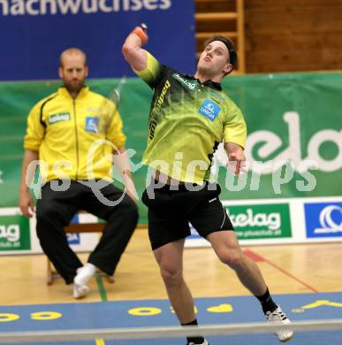 Badminton Bundesliga. ASKOE Kelag Kaernten gegen Pressbaum.  Dominik Trojan (Kaernten). Klagenfurt, am 24.1.2015.
Foto: Kuess
---
pressefotos, pressefotografie, kuess, qs, qspictures, sport, bild, bilder, bilddatenbank