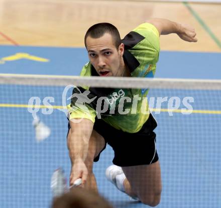 Badminton Bundesliga. ASKOE Kelag Kaernten gegen Pressbaum.  Krasimir Yankov (Kaernten). Klagenfurt, am 24.1.2015.
Foto: Kuess
---
pressefotos, pressefotografie, kuess, qs, qspictures, sport, bild, bilder, bilddatenbank