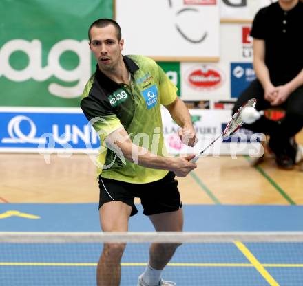 Badminton Bundesliga. ASKOE Kelag Kaernten gegen Pressbaum.  Krasimir Yankov (Kaernten). Klagenfurt, am 24.1.2015.
Foto: Kuess
---
pressefotos, pressefotografie, kuess, qs, qspictures, sport, bild, bilder, bilddatenbank