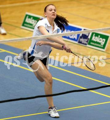 Badminton Bundesliga. ASKOE Kelag Kaernten gegen Pressbaum.  Anna Demmelmayer (Kaernten). Klagenfurt, am 24.1.2015.
Foto: Kuess
---
pressefotos, pressefotografie, kuess, qs, qspictures, sport, bild, bilder, bilddatenbank