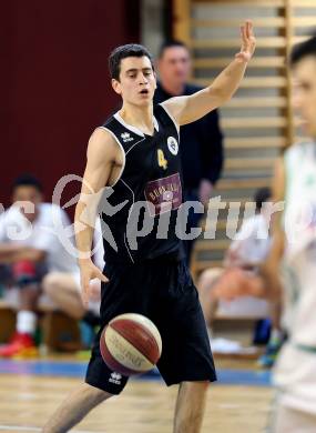 Basketball 2.Bundesliga 2014/15 Grunddurchgang 16.Runde. KOS Celovec gegen Woerthersee Piraten. Martin Breithuber (Woerthersee Piraten). Klagenfurt, 24.1.2015.
Foto: Kuess
---
pressefotos, pressefotografie, kuess, qs, qspictures, sport, bild, bilder, bilddatenbank