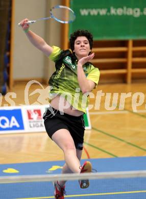 Badminton Bundesliga. ASKOE Kelag Kaernten gegen Pressbaum.  Jenny Ertl (Kaernten). Klagenfurt, am 24.1.2015.
Foto: Kuess
---
pressefotos, pressefotografie, kuess, qs, qspictures, sport, bild, bilder, bilddatenbank